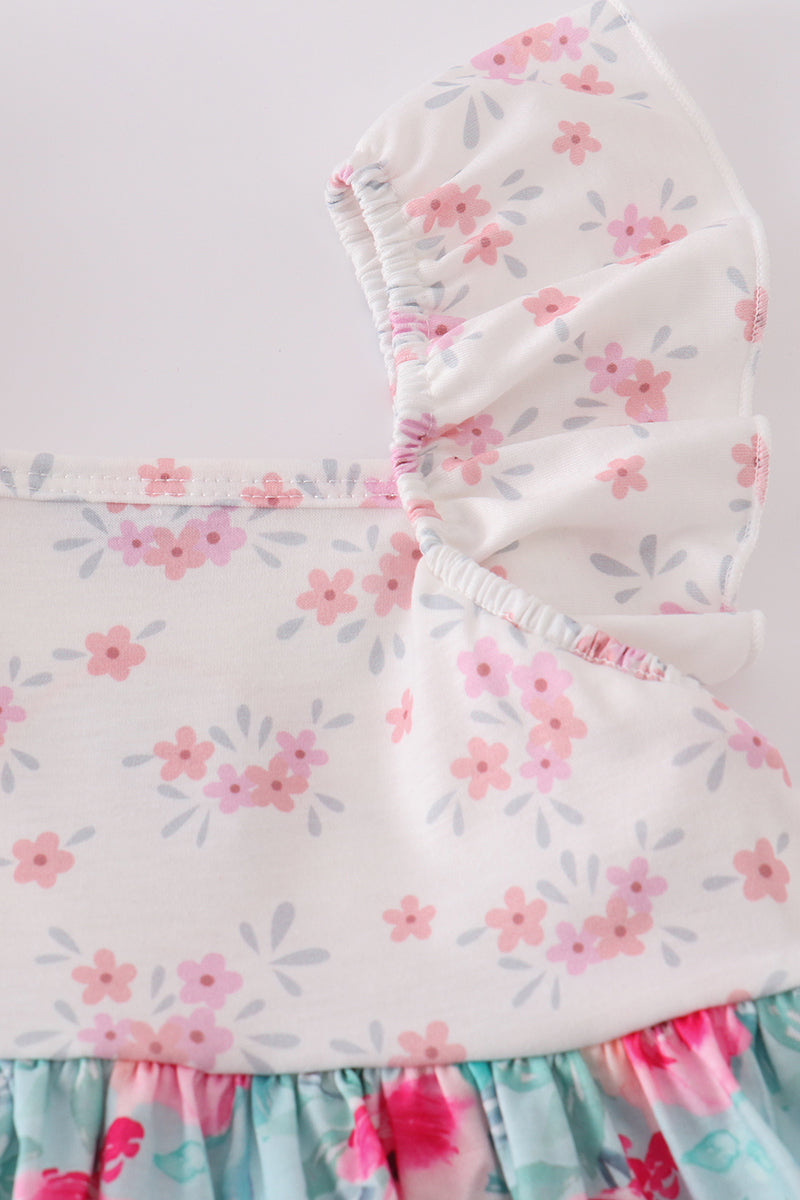 Blushing rose garden print girl dress - Giggles with Grace