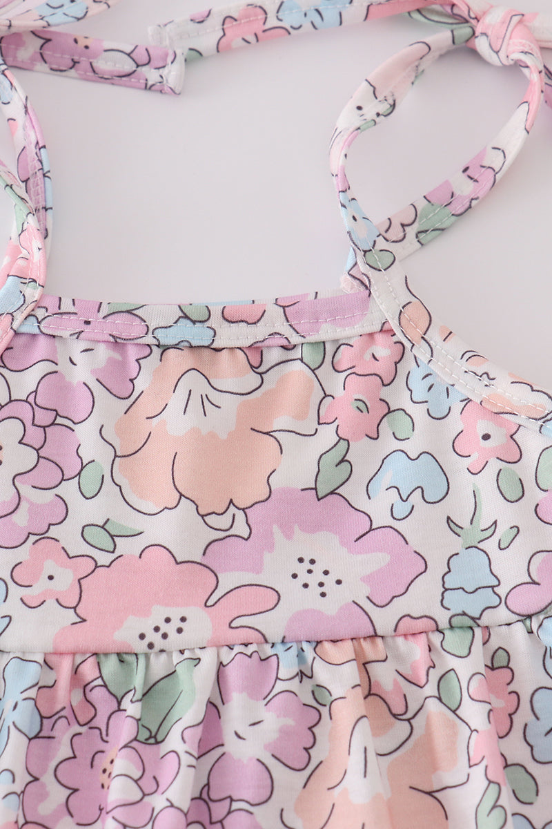 Pink blush garden bloom print bubble - Giggles with Grace