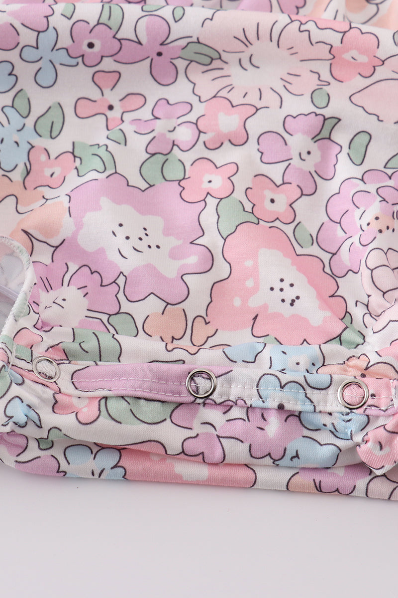 Pink blush garden bloom print bubble - Giggles with Grace