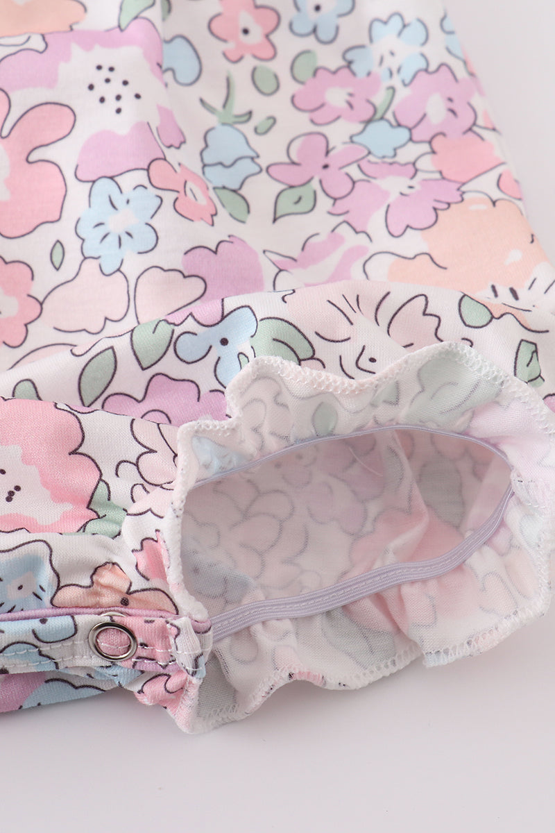 Pink blush garden bloom print bubble - Giggles with Grace