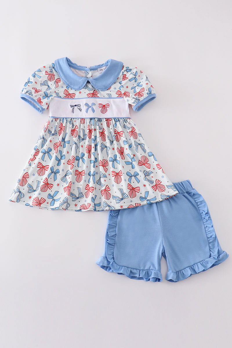 Bow trellis print embroidery set - Giggles with Grace