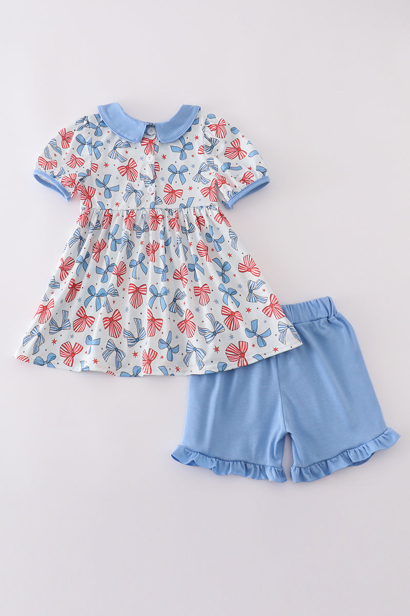 Bow trellis print embroidery set - Giggles with Grace