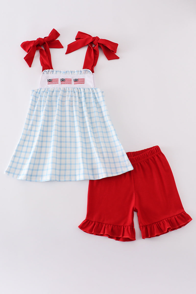 Blue flag embroidery set - Giggles with Grace