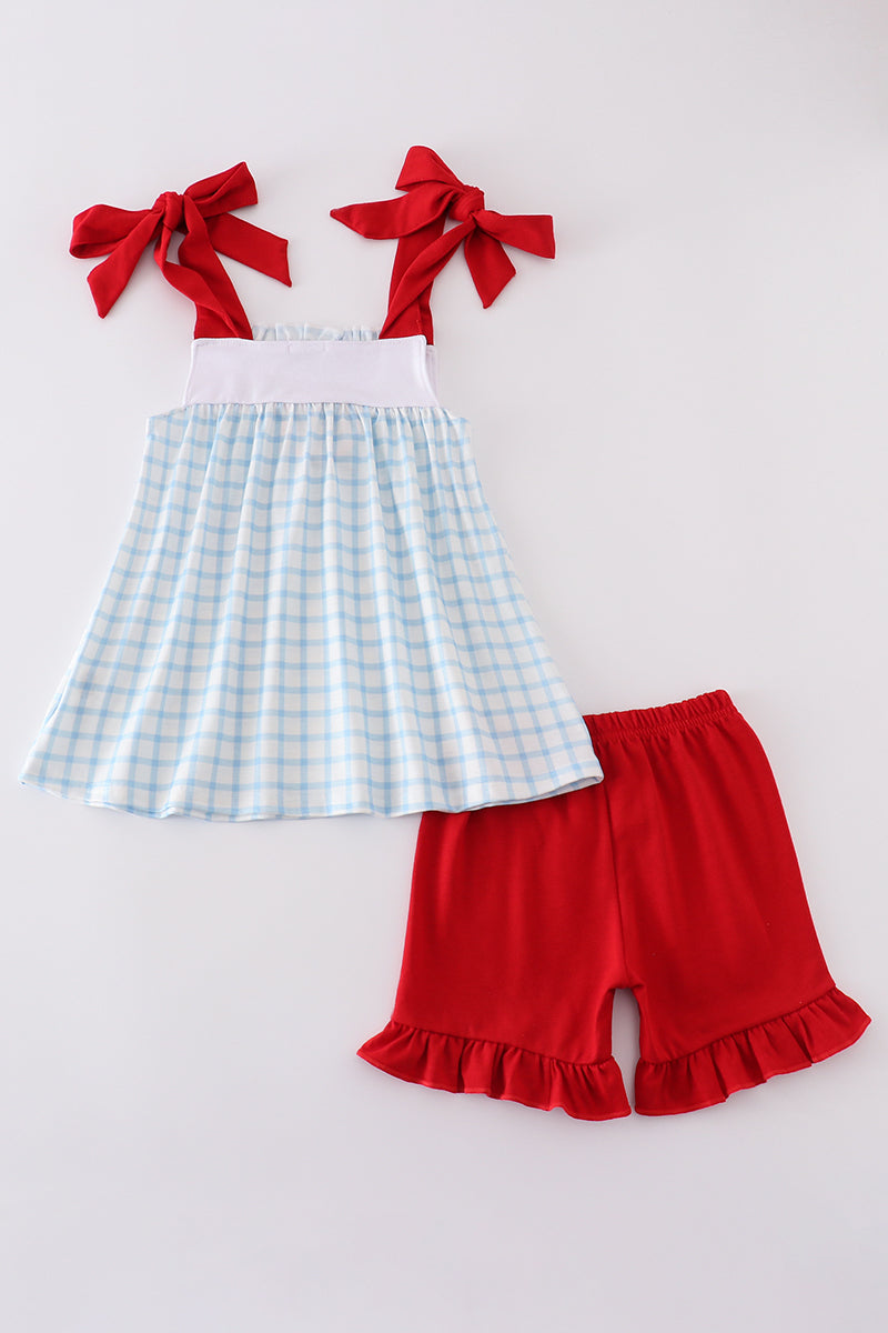 Blue flag embroidery set - Giggles with Grace