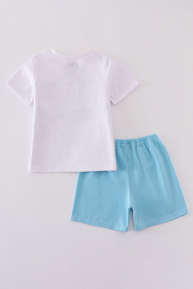 White starfish embroidery smocked set - Giggles with Grace