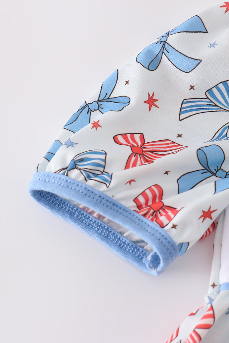 Bow trellis print embroidery set - Giggles with Grace