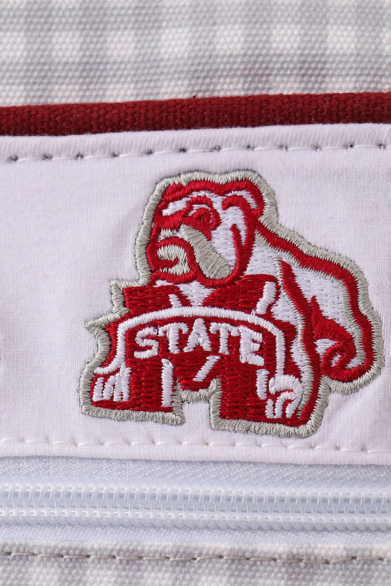 Mississippi bulldogs embroidery ruffle backpack - Giggles with Grace