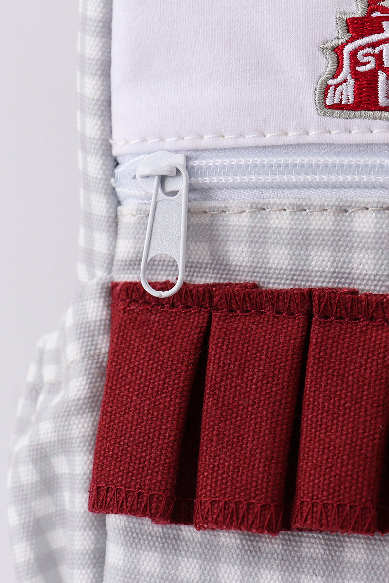 Mississippi bulldogs embroidery ruffle backpack - Giggles with Grace
