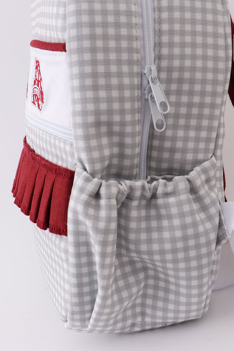 Mississippi bulldogs embroidery ruffle backpack - Giggles with Grace
