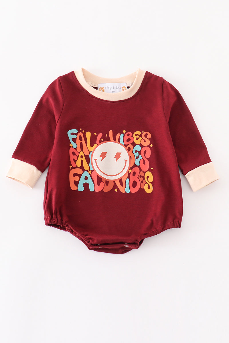 Autumn smile boy romper - Giggles with Grace