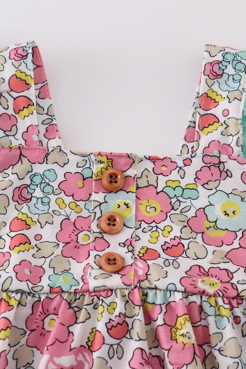 Pink floral print bubble - Giggles with Grace