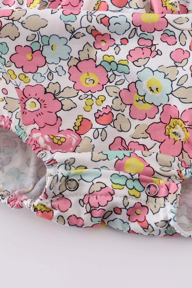 Pink floral print bubble - Giggles with Grace