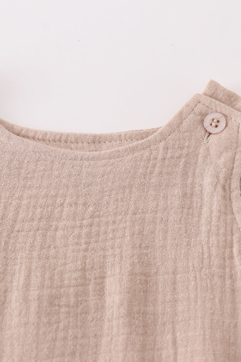 Premium Beige muslin boy bubble - Giggles with Grace