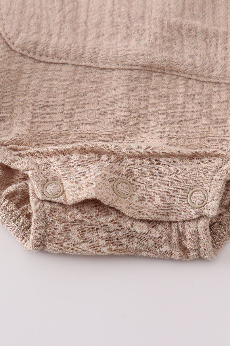 Premium Beige muslin boy bubble - Giggles with Grace