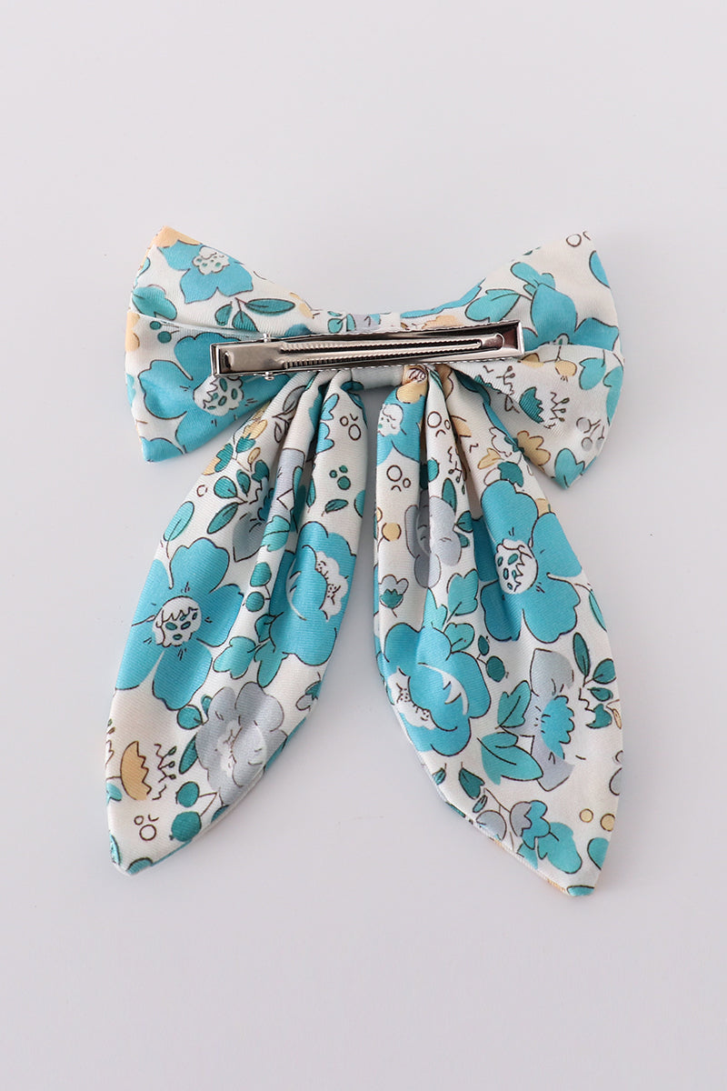 Blue aqua meadow girl sailor bow - Giggles with Grace