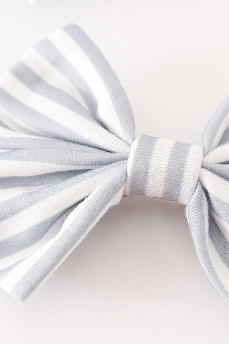 Stripe piggie hair bow - Giggles with Grace