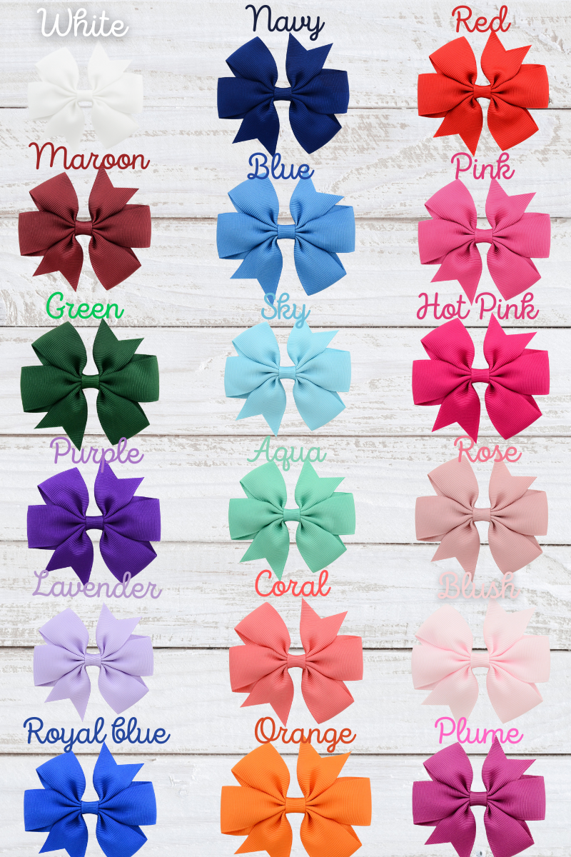 4" Classic ribbon hair bow alligator clip - Giggles with Grace