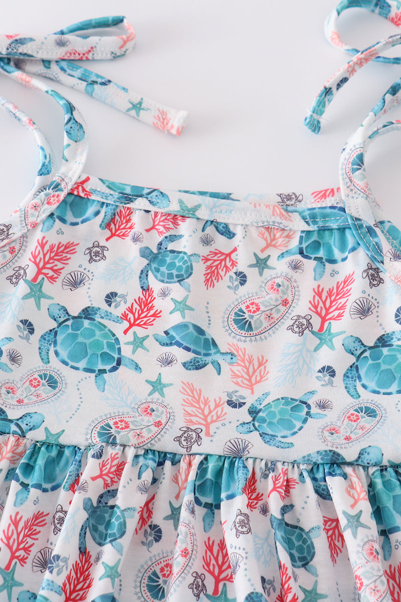 Green turtle print set - Giggles with Grace