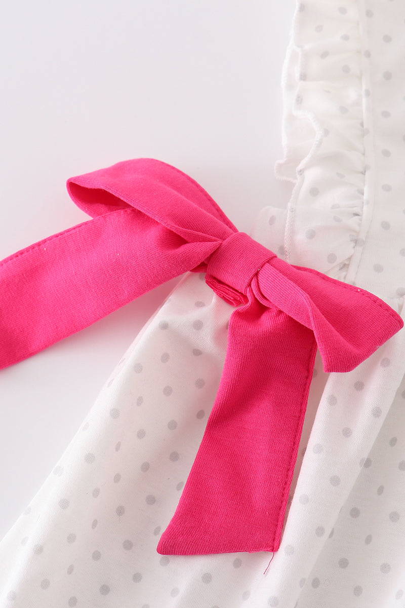 Pink make up embroidery girl dress - Giggles with Grace