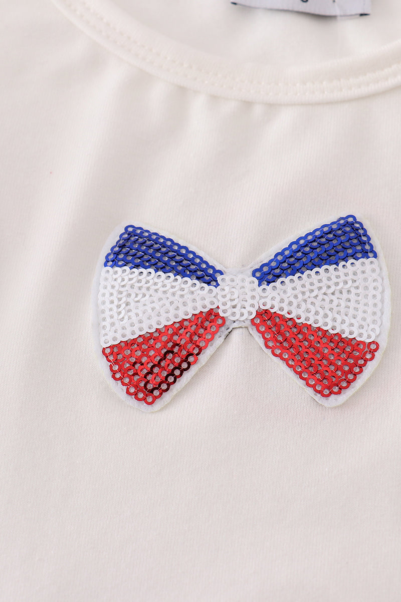 Flag bow ice-cream sequin mom&me top - Giggles with Grace