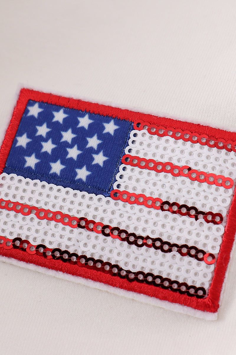 Flag bow ice-cream sequin mom&me top - Giggles with Grace