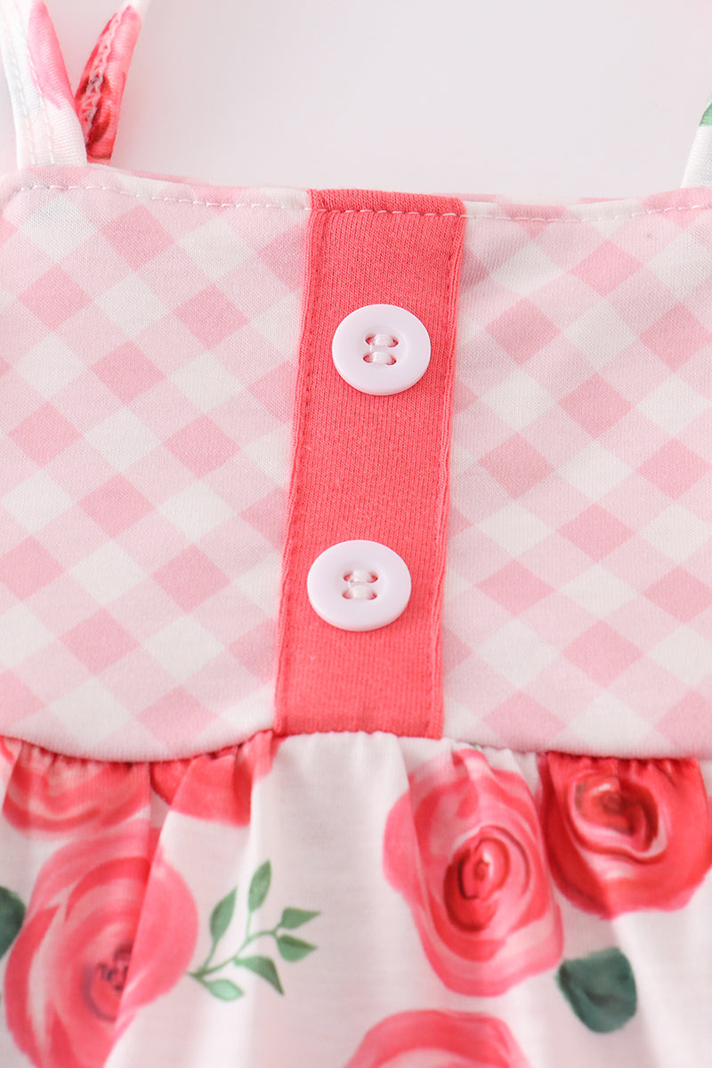 Pink floral print girl bloomer set - Giggles with Grace