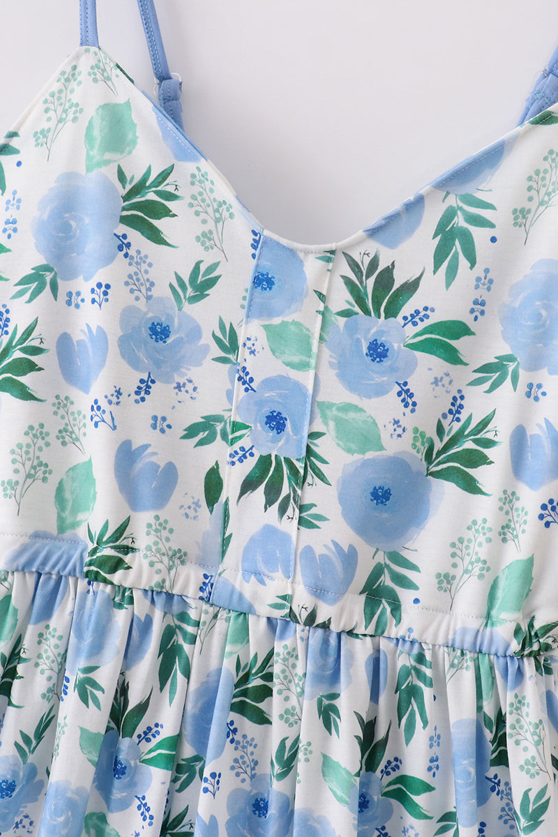 Tranquil garden print mom dress - Giggles with Grace