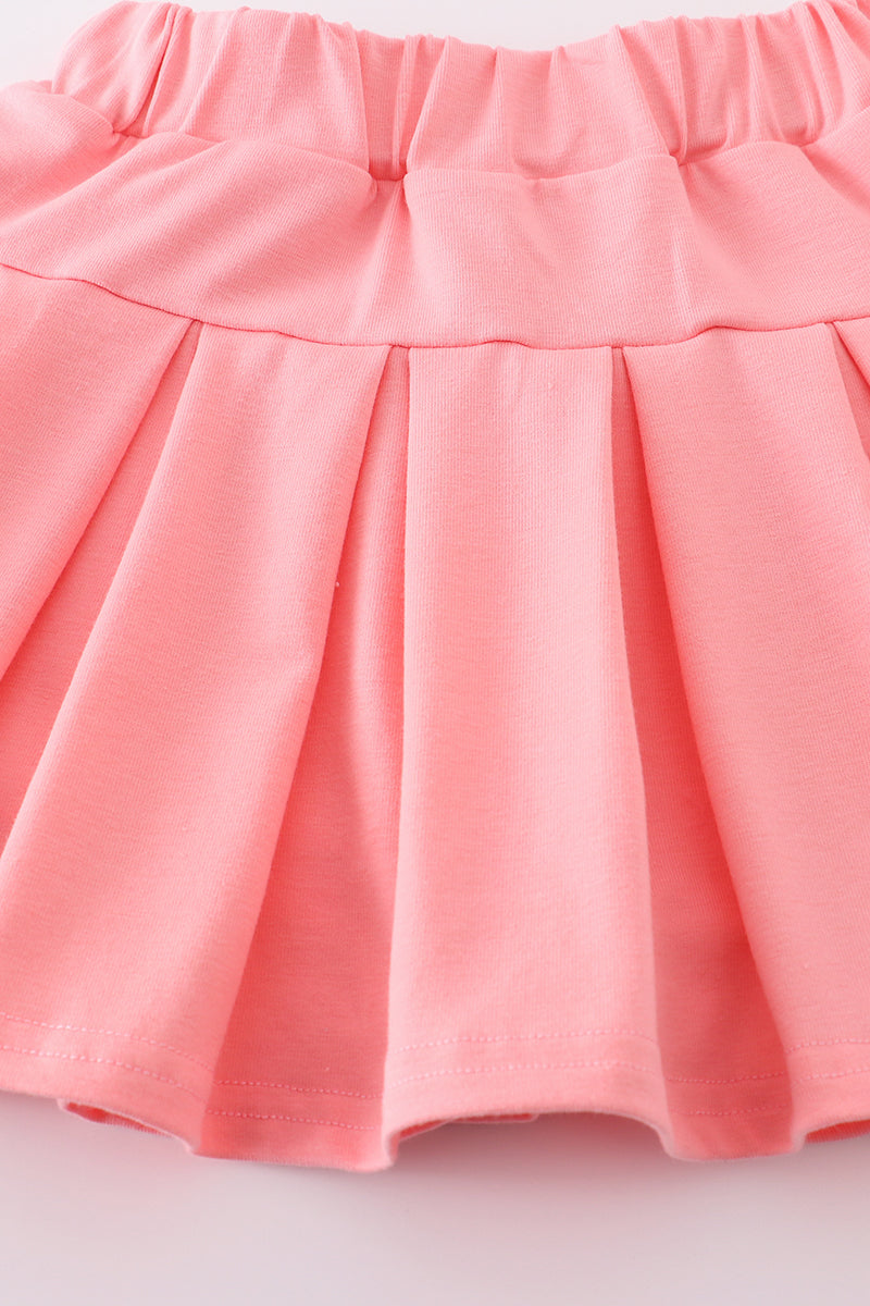 Pink baseball print girl skort set - Giggles with Grace