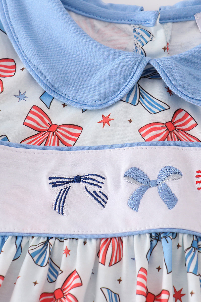 Bow trellis print embroidery set - Giggles with Grace