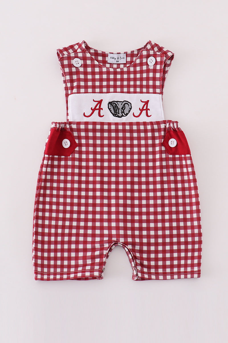 Alabama embroidery boy gingham jonjon - Giggles with Grace