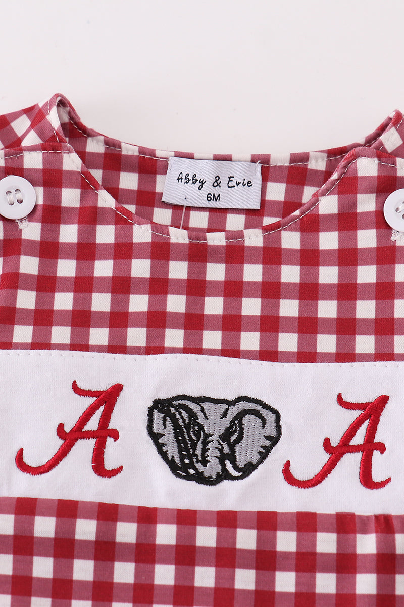 Alabama embroidery boy gingham jonjon - Giggles with Grace