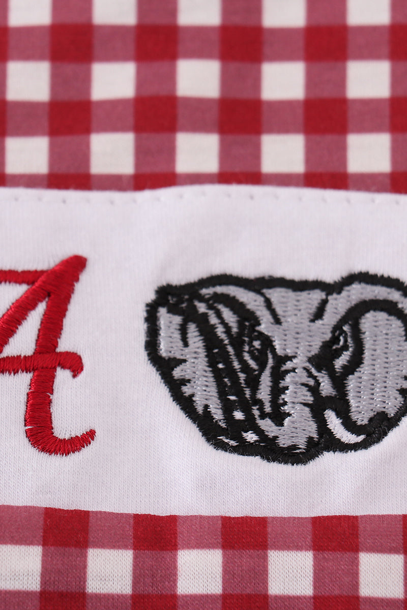 Alabama embroidery boy gingham jonjon - Giggles with Grace
