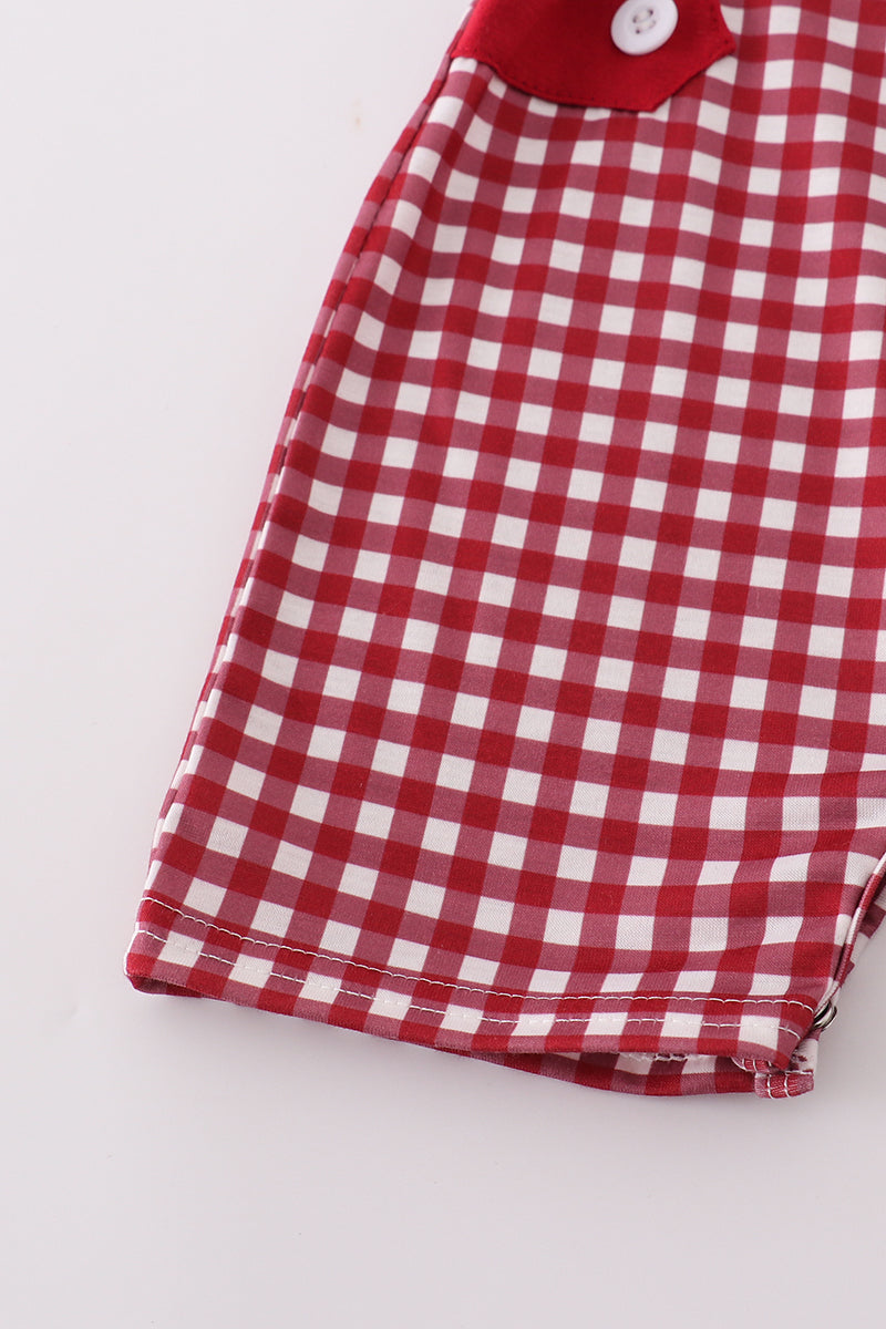 Alabama embroidery boy gingham jonjon - Giggles with Grace