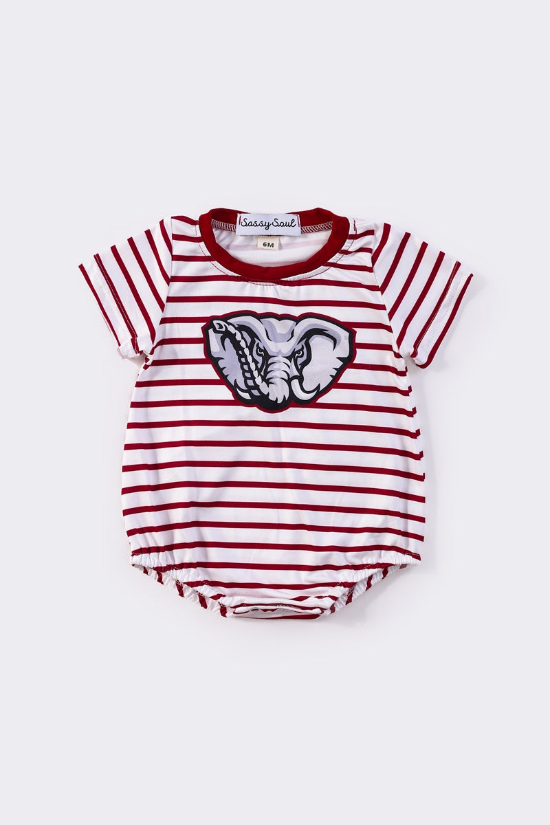 Alabama print boy stripe bubble - Giggles with Grace