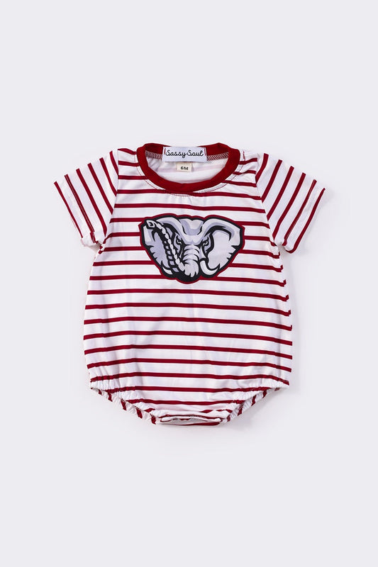 Alabama print boy stripe bubble - Giggles with Grace