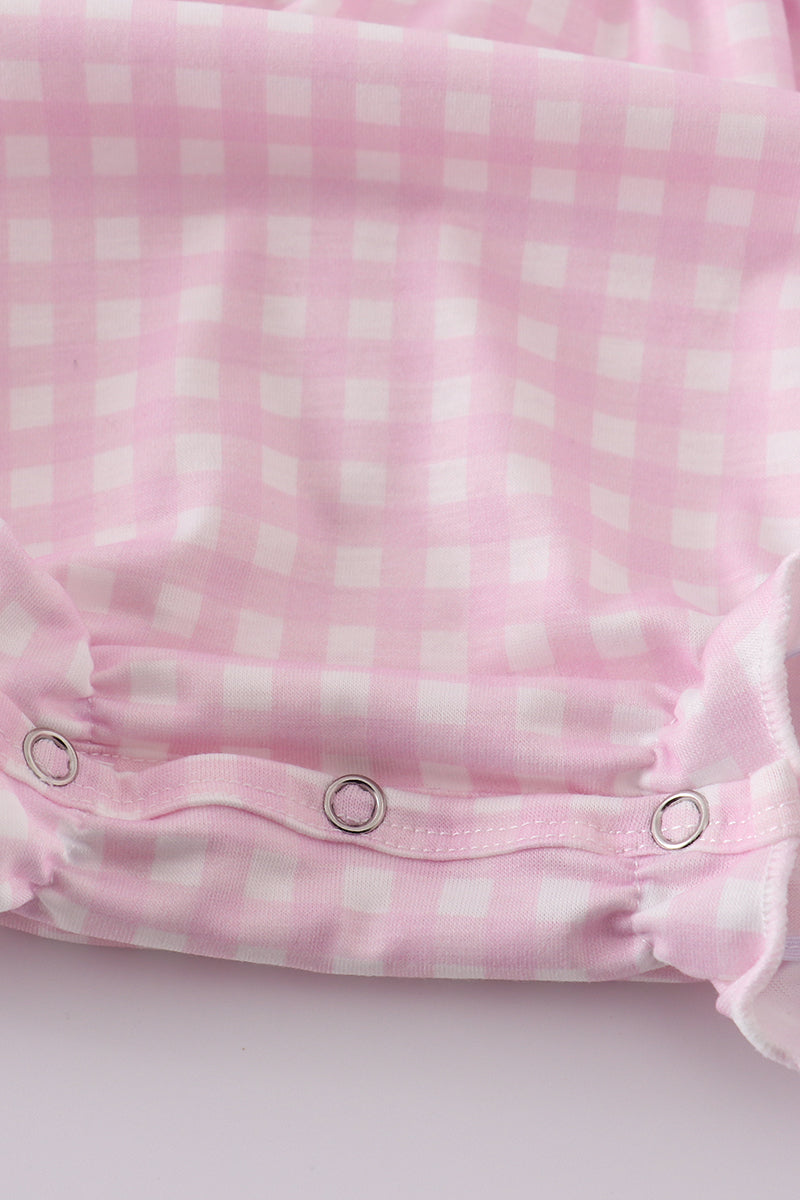 Pink cross embroidery bow bubble - Giggles with Grace