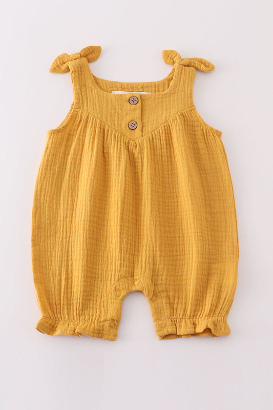 Premium Yellow muslin bow bubble - Giggles with Grace