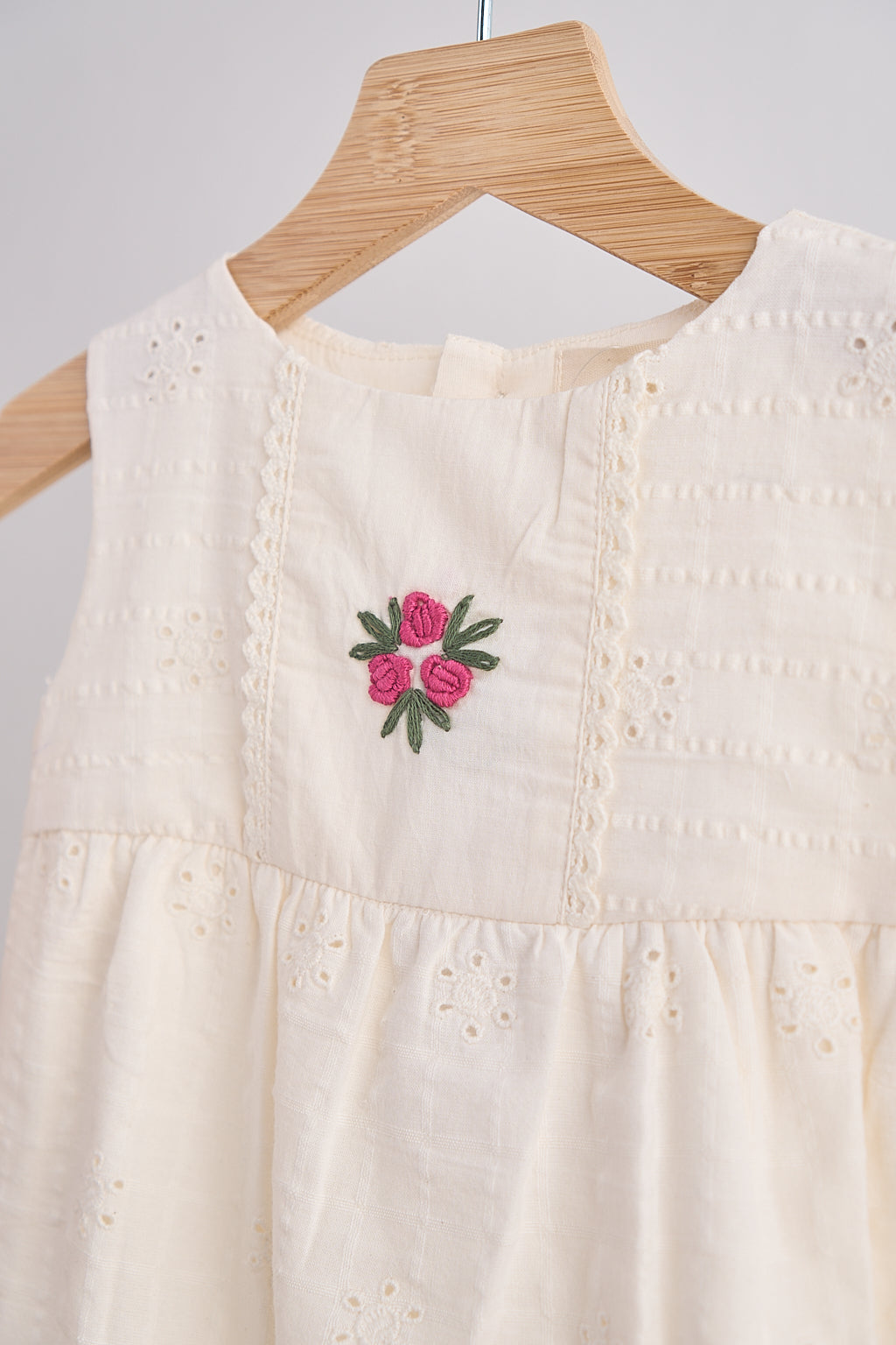 White hand embroidery floral lace jumpsuit - Giggles with Grace