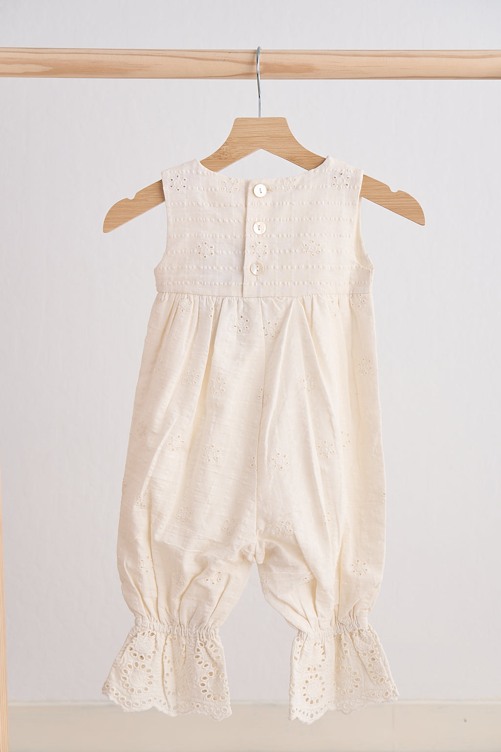 White hand embroidery floral lace jumpsuit - Giggles with Grace