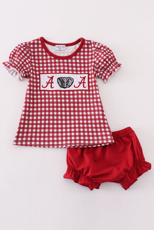 Alabama embroidery girl bloomer set - Giggles with Grace