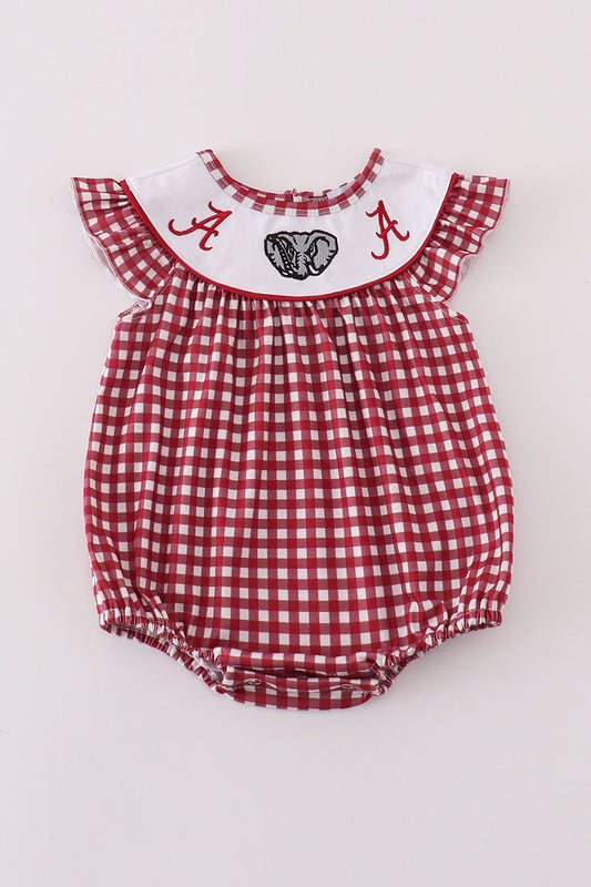 Alabama embroidery girl gingham bubble - Giggles with Grace