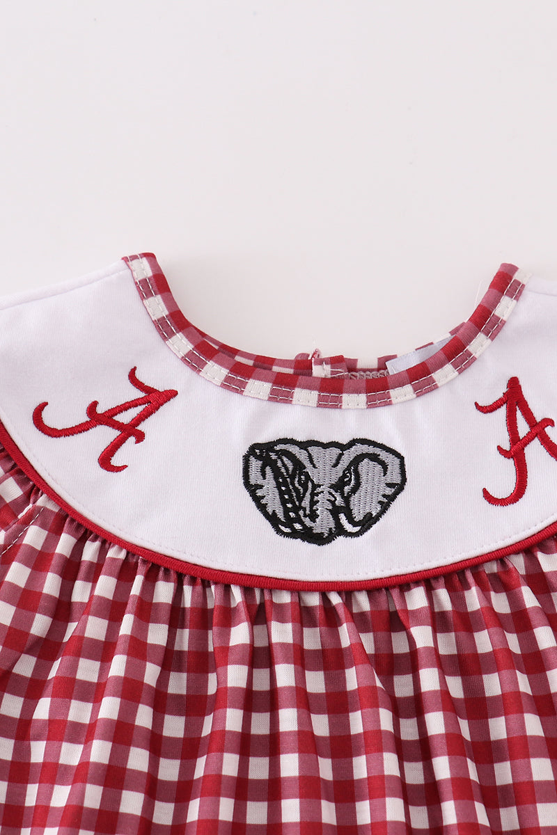 Alabama embroidery girl gingham bubble - Giggles with Grace