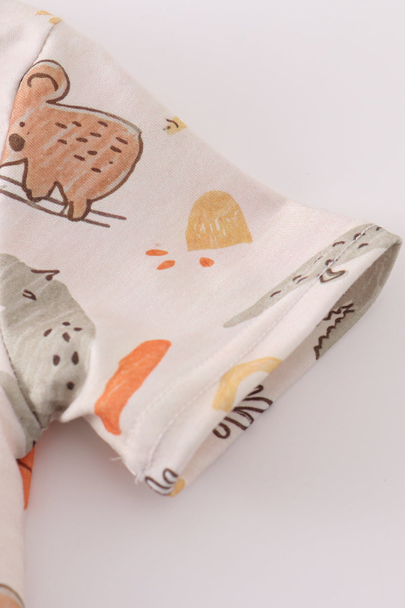 Animal print boy bubble - Giggles with Grace