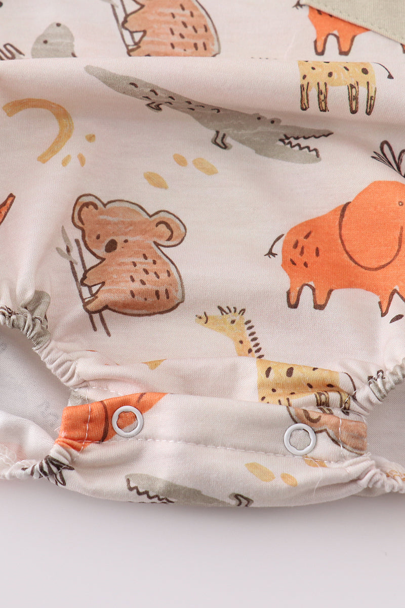 Animal print boy bubble - Giggles with Grace