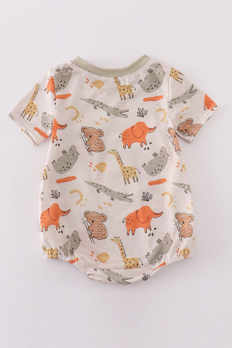 Animal print boy bubble - Giggles with Grace