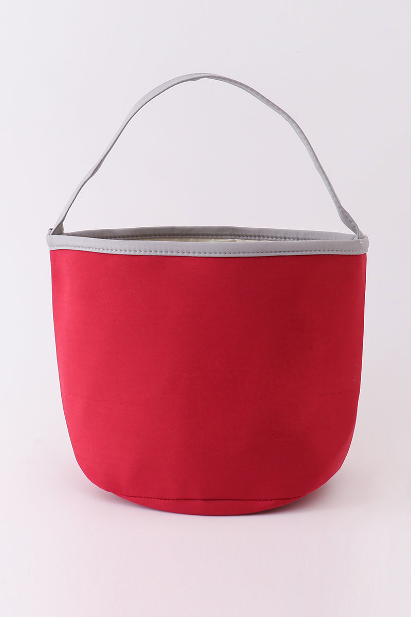 Maroon elephant print bucket - Giggles with Grace