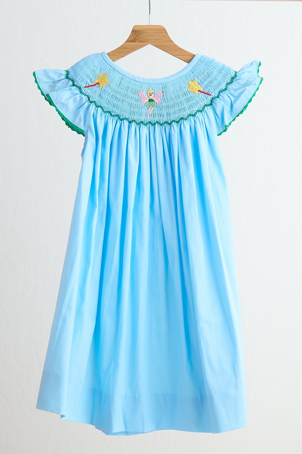 Blue fairy hand smocked dress - Giggles with Grace