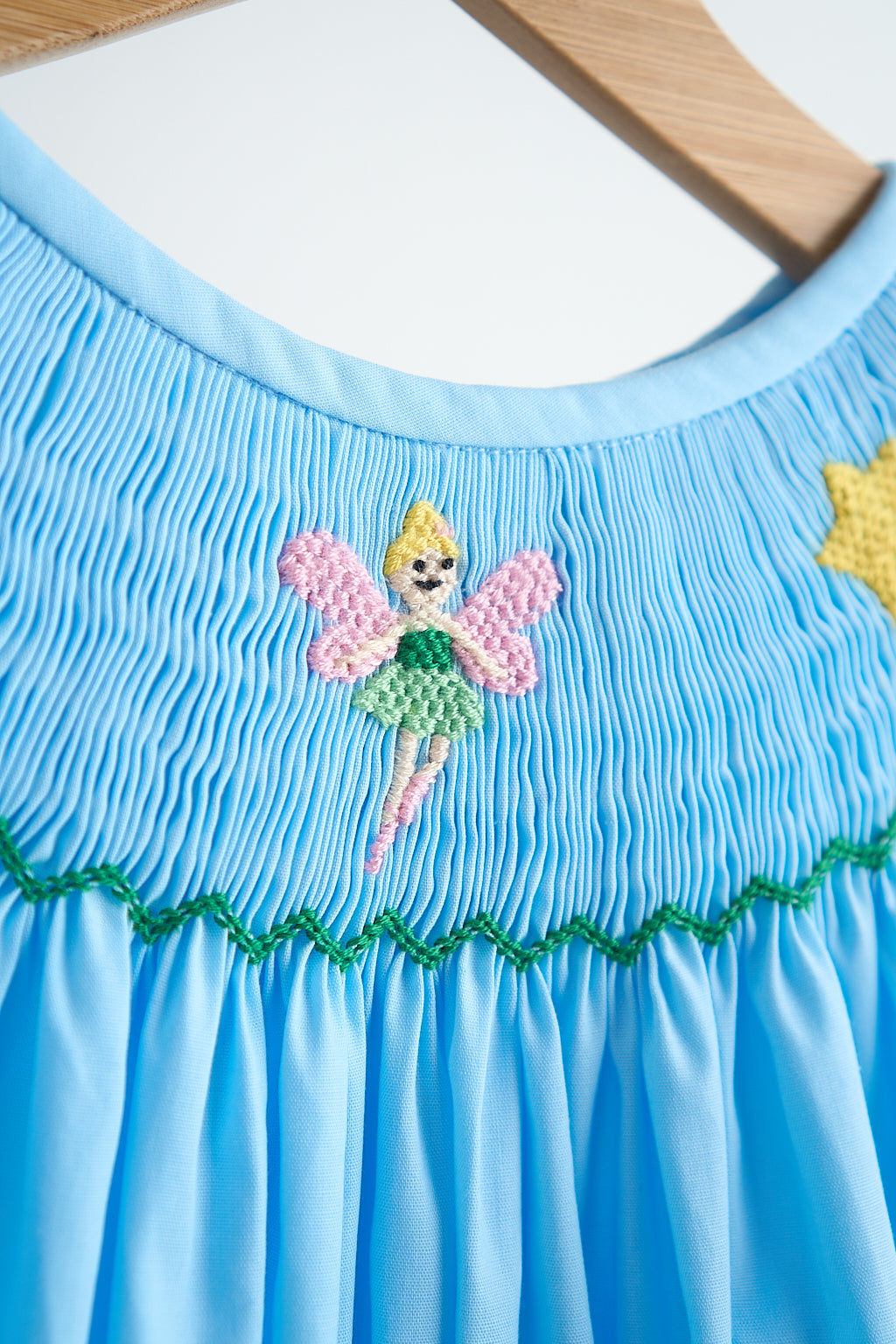 Blue fairy hand smocked dress - Giggles with Grace