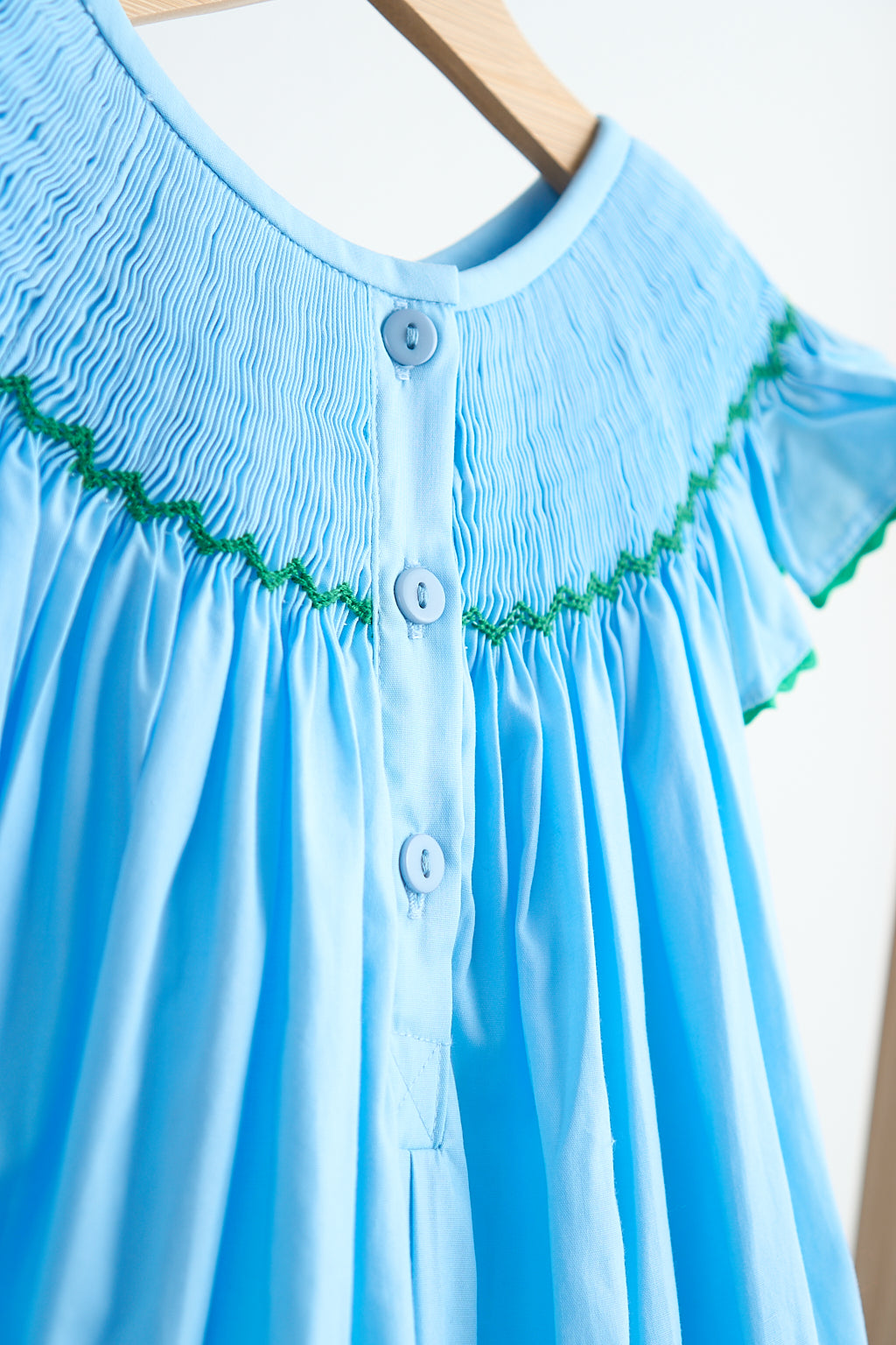 Blue fairy hand smocked dress - Giggles with Grace