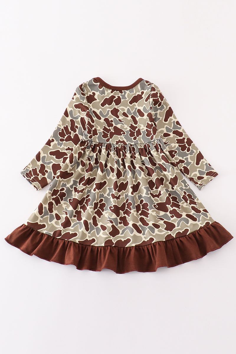 Camouflage print ruffle dress - Giggles with Grace